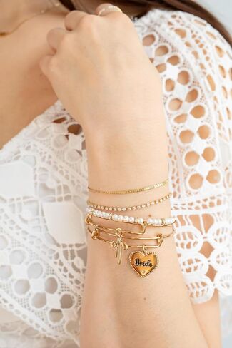 Alex and Ani A20EBPRL01RG,Sea Sultry Pearl Expandable Bangle Bracelet,Rafaelian Gold,White, Bracelets in Saudi Arabia