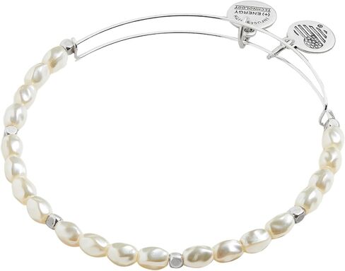 Alex and Ani A20EBPRL01RG,Sea Sultry Pearl Expandable Bangle Bracelet,Rafaelian Gold,White, Bracelets in Saudi Arabia