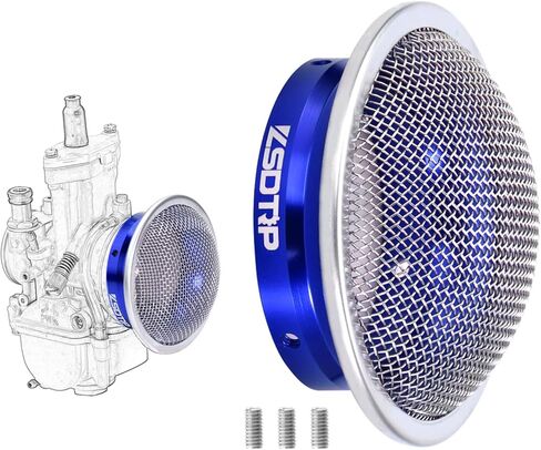 Carburetor 50mm Air Filter Clean Velocity Stack CNC Aluminium Alloy with SUS304 Mesh For PWK 21-30mm PE28-30mm Carb(Blue,50mm-H20) in Saudi Arabia