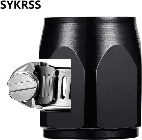Flexible Rubber Hose Pipe Clamps - 6an Hose Finisher Clamp with Screw Band for 3/8 Fuel Line Hose, 4Pcs/Pack Black Hose Connectors, Great for Fuel/Oil/Diesel/Gas/Air and Water Hose Tube in Saudi Arabia