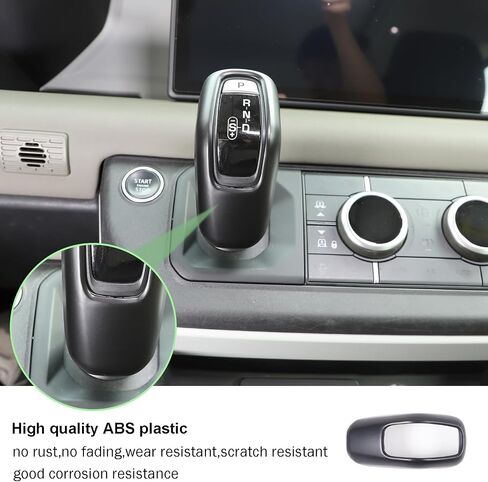 Piugilh Car Gear Shift Cover Cover متوافق مع Land Rover Defender 90 110 130 2020 2021 2022 2023 ، واقي عصا الترس ABS ، غطاء فرملة اليد (أسود) in Saudi Arabia