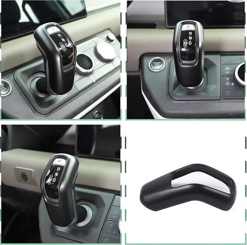 Piugilh Car Gear Shift Cover Cover متوافق مع Land Rover Defender 90 110 130 2020 2021 2022 2023 ، واقي عصا الترس ABS ، غطاء فرملة اليد (أسود) in Saudi Arabia