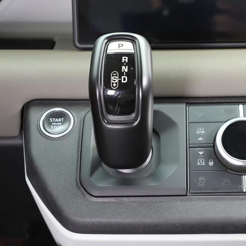 Piugilh Car Gear Shift Cover Cover متوافق مع Land Rover Defender 90 110 130 2020 2021 2022 2023 ، واقي عصا الترس ABS ، غطاء فرملة اليد (أسود) in Saudi Arabia