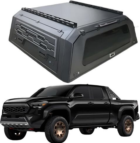Impact-Resistant Truck Bed Canopy | Aluminum Hardtop Tonneau Topper W/Lock | Multi-Season Bed Cap Truck Canopy Compatible for Tacoma 6.0ft(Style A 6.0ft Standard) in Kuwait