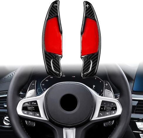 T-Carbon Carbon Carbon Fiber Paddle متوافق مع BMW 3 4 5 6GT 7 8 G10 G12 G30 G38 ، X3 X4 X5 X7 M5 M8 Z4 ، Shifter Paddle Toyota Supra A90 (2020 2021) ، Black in Kuwait