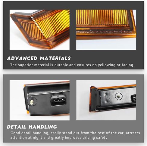 Amber Led Side Marker Turn Signal Lights for Freightliner Cascadia Side Marker Foot Step Light 2018-2024，Left in Saudi Arabia
