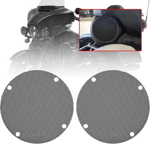 Motorcycle Black Rear Speaker Mesh Gilles Gills Cover Fit for Harley Touring FLHT Street Electra Glide Road Glide 1996-2013 in Saudi Arabia