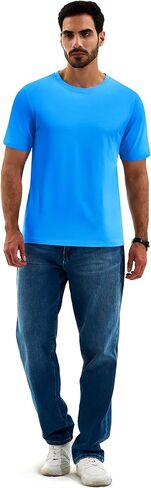 Cotrasen Men's T Shirts Cotton Short Sleeve Shirts for Men Casual Crew Neck Basic T-Shirts Summer Soft Comfort Tee Shirts in Kuwait