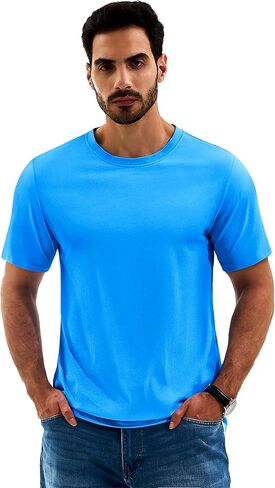 Cotrasen Men's T Shirts Cotton Short Sleeve Shirts for Men Casual Crew Neck Basic T-Shirts Summer Soft Comfort Tee Shirts in Kuwait