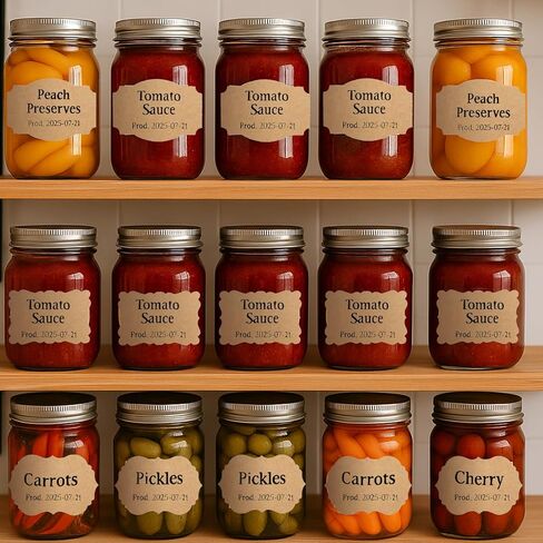 SallyFashion Kraft Gift Label Stickers, 3x2 Inch, 200 Pack, Adhesive Decorative Labels for Party Favors, Food, and Presents in Kuwait