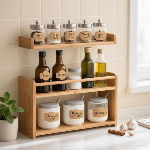 SallyFashion Kraft Gift Label Stickers, 3x2 Inch, 200 Pack, Adhesive Decorative Labels for Party Favors, Food, and Presents in Kuwait