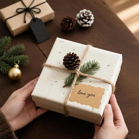 SallyFashion Kraft Gift Label Stickers, 3x2 Inch, 200 Pack, Adhesive Decorative Labels for Party Favors, Food, and Presents in Kuwait