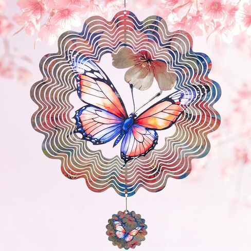 360 ° Solar Wind Spinner with Lights عباد الشمس الحديقة في الهواء الطلق ديكور الفناء الفني في الحديقة الفناء لفناء طواحين الهواء الحركية هدايا فريدة من نوعها للأصدقاء والعائلة 60.63 'H x 13.38' in Kuwait