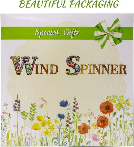 360 ° Solar Wind Spinner with Lights عباد الشمس الحديقة في الهواء الطلق ديكور الفناء الفني في الحديقة الفناء لفناء طواحين الهواء الحركية هدايا فريدة من نوعها للأصدقاء والعائلة 60.63 'H x 13.38' in Kuwait