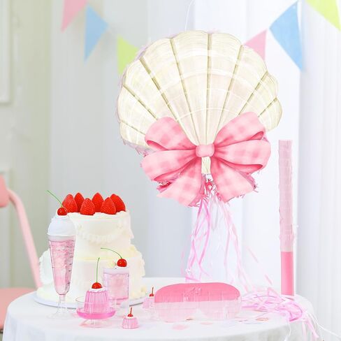Coquette Pink Bow Piñata Pink Girls Party Piñata Bundle مع مصممة معصوب العينين والخفافيش وحفلة Coquette Party Supplies in Kuwait