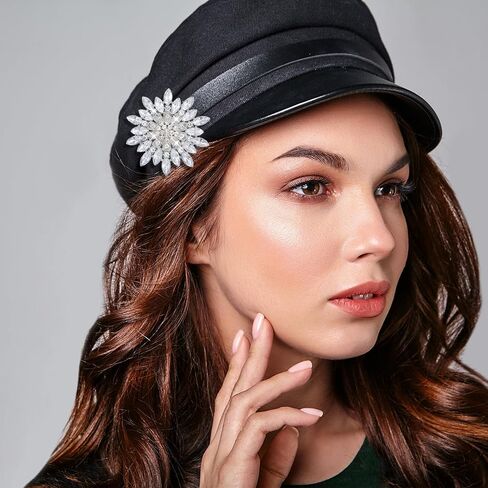 Silver Brooch Pins for Women, Elegant Floral Rhinestone Crystal Brooch Rhinestone Pins for Dresses Suits Scarves Jewelry Gifts Wedding in Kuwait