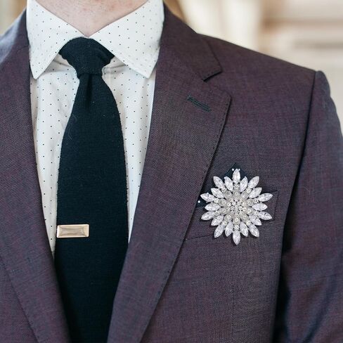 Silver Brooch Pins for Women, Elegant Floral Rhinestone Crystal Brooch Rhinestone Pins for Dresses Suits Scarves Jewelry Gifts Wedding in Kuwait