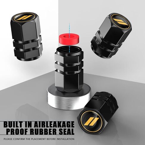 4 Pack Car Tire Valve Stem Caps, Premium Aluminum Alloy Tyre Air Valve Cap Compatible with Mini Cooper S Countryman S Clubman S,Universal for Cars, SUVs, Bike, Trucks and Motorcycles Accessories in Saudi Arabia