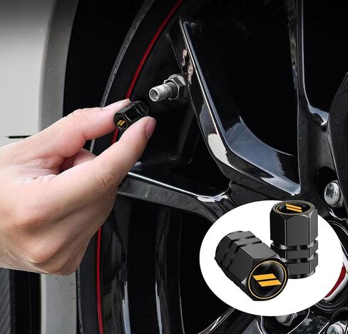 4 Pack Car Tire Valve Stem Caps, Premium Aluminum Alloy Tyre Air Valve Cap Compatible with Mini Cooper S Countryman S Clubman S,Universal for Cars, SUVs, Bike, Trucks and Motorcycles Accessories in Saudi Arabia