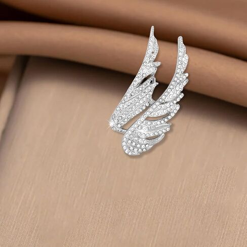 أجنحة Rhinestone Angel Wings Brooch أجنحة ريشة لطيفة دبابيس ودبابيس للنساء للنساء in Kuwait