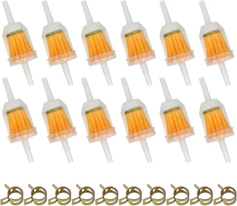 5/16 و 1/4 مرشح الوقود المغناطيسي المضمّن لزر العشب ، محرك صغير ، كولر ، جون ديري ، كاواساكي - مرشح غاز عالي التدفق مع استبدال المغناطيس (12 حزمة) in Kuwait