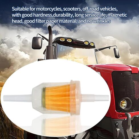 5/16 و 1/4 مرشح الوقود المغناطيسي المضمّن لزر العشب ، محرك صغير ، كولر ، جون ديري ، كاواساكي - مرشح غاز عالي التدفق مع استبدال المغناطيس (12 حزمة) in Kuwait