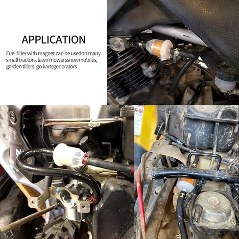 5/16 و 1/4 مرشح الوقود المغناطيسي المضمّن لزر العشب ، محرك صغير ، كولر ، جون ديري ، كاواساكي - مرشح غاز عالي التدفق مع استبدال المغناطيس (12 حزمة) in Kuwait