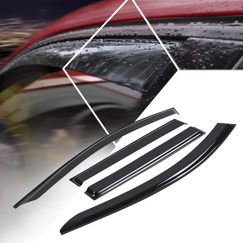 4Pcs Car Window Visors Rain Sun Guard Deflector Compatible with 18-24 GMC Terrain,Glossy Smoked Black in Saudi Arabia