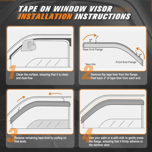 4Pcs Car Window Visors Rain Sun Guard Deflector Compatible with 18-24 GMC Terrain,Glossy Smoked Black in Saudi Arabia
