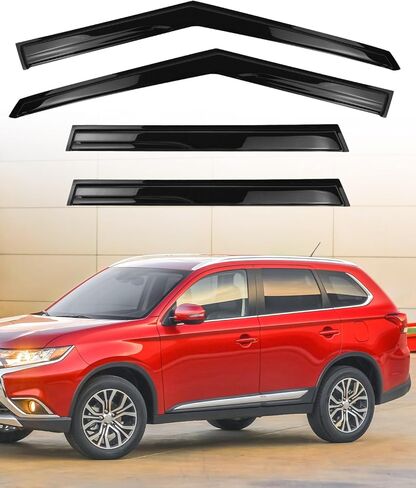 4 Pcs Tape-On Rain Guards Fit for Mitsubishi Outlander 2022 2023, Window Deflectors and Window Visors for Shading Ventilation and Rain Protection in Saudi Arabia