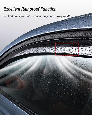 4 Pcs Tape-On Rain Guards Fit for Mitsubishi Outlander 2022 2023, Window Deflectors and Window Visors for Shading Ventilation and Rain Protection in Saudi Arabia