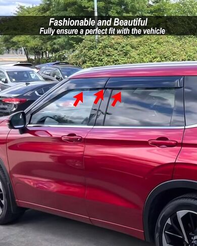 4 Pcs Tape-On Rain Guards Fit for Mitsubishi Outlander 2022 2023, Window Deflectors and Window Visors for Shading Ventilation and Rain Protection in Saudi Arabia
