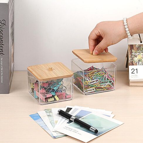 موزع paperclip مع غطاء 3 طبقات صافية ورق مقطع ورقة لسطح المكتب قابلة للتكديس صندوق تخزين المكتب لمكتب مربع منظم أكريليك صغير للحمام in Kuwait