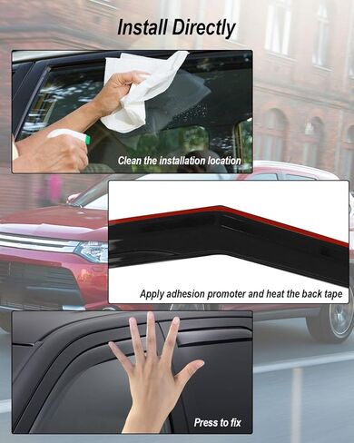 4 Pcs Tape-On Rain Guards Fit for Mitsubishi Outlander 2022 2023, Window Deflectors and Window Visors for Shading Ventilation and Rain Protection in Saudi Arabia