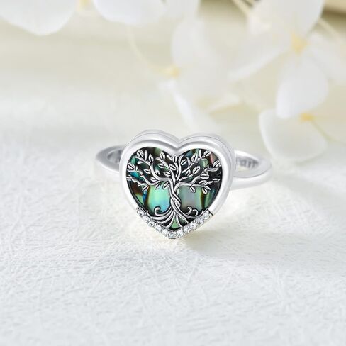 TOUPOP Tree of Life Urn Ring for Ashes 925 Sterling Silver Family Tree Cremation Ring Memorial Keepsake Jewelry Always in My Heart Rings for Women Men in Saudi Arabia