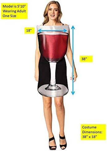 Rasta Imposta Get Real Glass of Red Wine Drink Halloween Costume, Adult One Size in Saudi Arabia