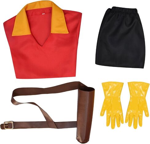 ملابس الرجال Gaston Assume Beast Gaston قميص السراويل مع قفازات الحزام مجموعة هالوين هنتر cosplay زي موحد in Saudi Arabia