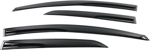 Window Visor Compatible with 2007-2013 Toyota Yaris Sedan, Acrylic Smoke Tinted & Semi-Transparent Sun Rain Shade Guard Wind Vent Air Deflector by IKON MOTORSPORTS, 2008 2009 2010 2011 2012 in Saudi Arabia