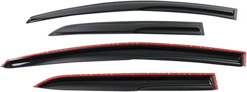 Window Visor Compatible with 2007-2013 Toyota Yaris Sedan, Acrylic Smoke Tinted & Semi-Transparent Sun Rain Shade Guard Wind Vent Air Deflector by IKON MOTORSPORTS, 2008 2009 2010 2011 2012 in Saudi Arabia