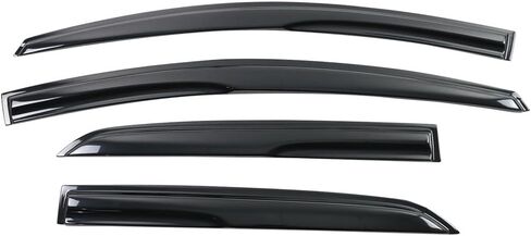 Window Visor Compatible with 2007-2013 Toyota Yaris Sedan, Acrylic Smoke Tinted & Semi-Transparent Sun Rain Shade Guard Wind Vent Air Deflector by IKON MOTORSPORTS, 2008 2009 2010 2011 2012 in Saudi Arabia