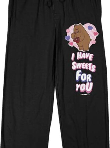 We Bare Bears I Have Sweets for You Men's Black Sleep Pajama Pants in Saudi Arabia