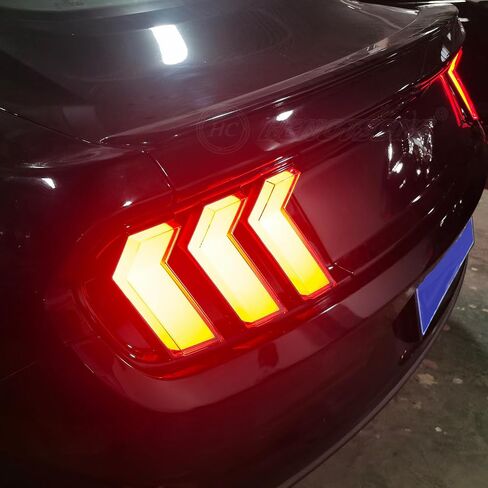 HCmotion LED Tail Lights for Ford Mustang Euro 2015-2023 (6 Lighting Modes), Start UP Animation with Sequential Turn Signal Rear Lamp Kit Assembly (Smoked-RG) in Kuwait