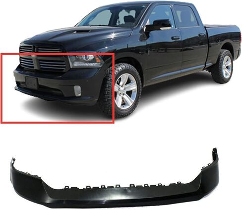 FitParts Compatible With Front Upper Bumper Cover Fascia 2013 2014 2015 2016 2017 Dodge Ram 1500 CAPA ST SLT Express. New, Primed and Ready for Paint. CH1014107 in Saudi Arabia