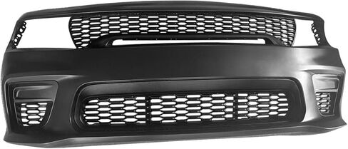 Widebody Style Front Bumper Cover Kit Compatible with 2015-2023 Dodge Charger W/Upper Grille Lower Grill & Side Mark Lights - Full Body Set in Saudi Arabia