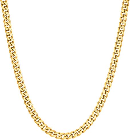 Cut Diamond السلسلة الذهبية للرجال Vexxs ، سلسلة روابط كوبية مملوءة بالذهب ، 18 ألفًا ، وقلادة متينة لا تتلاشى كبح 5 ملم للرجال والنساء in Kuwait