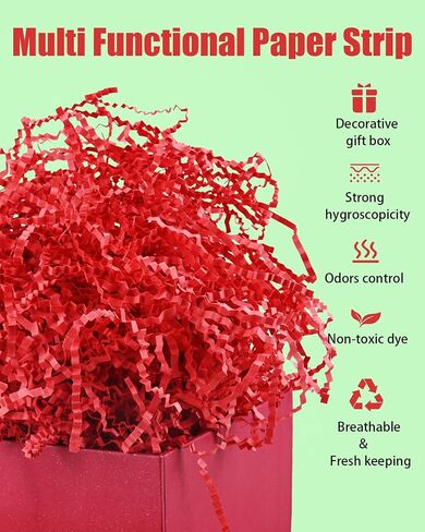 Raissily 10.5oz/300g Crinkle Cut Paper Shred Filler, Packing Grass Cushion for Christmas Wedding Birthday Anniversaries Easter Engagement Gift Confetti Box Bag Basket Filling Decoration - White in Kuwait