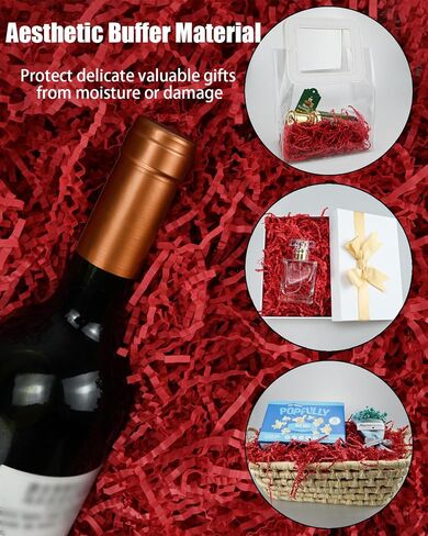 Raissily 10.5oz/300g Crinkle Cut Paper Shred Filler, Packing Grass Cushion for Christmas Wedding Birthday Anniversaries Easter Engagement Gift Confetti Box Bag Basket Filling Decoration - White in Kuwait