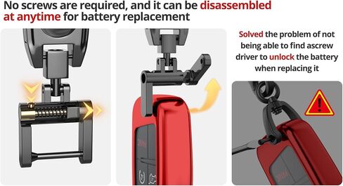 for Jeep Key Fob Cover with Keychain.No Screws Required for Installation. Compatible with Grand Cherokee Renegade Chrysler 200 300 Dodge RAM Durango Challenger Journey Dart Fiat in Saudi Arabia