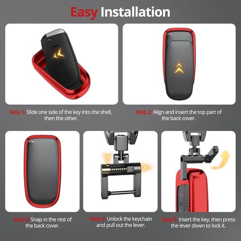 for Jeep Key Fob Cover with Keychain.No Screws Required for Installation. Compatible with Grand Cherokee Renegade Chrysler 200 300 Dodge RAM Durango Challenger Journey Dart Fiat in Saudi Arabia