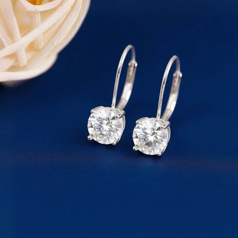 Moissanite Stud Earrings For Women, Lab Created Moissanite 925 Sterling Silver Screw Back Stud Earrings Christmas Gifts For Men in Saudi Arabia